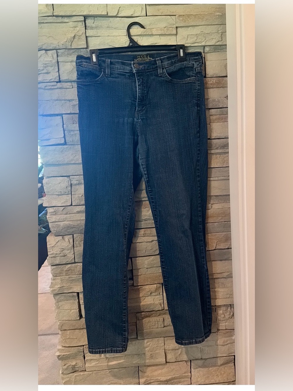 NYDJ Not Your Daughters Jeans Women Size 12 Petite Tummy Tuck Blue Denim 30x29